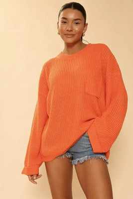 Oversized knit sweater top BFC Curvy & Chic