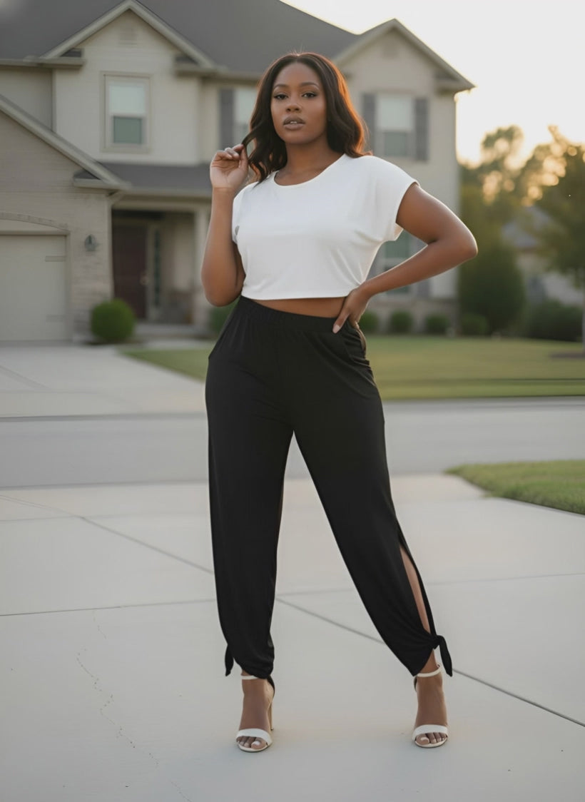 Effortless Charm Tie-Hem Pants